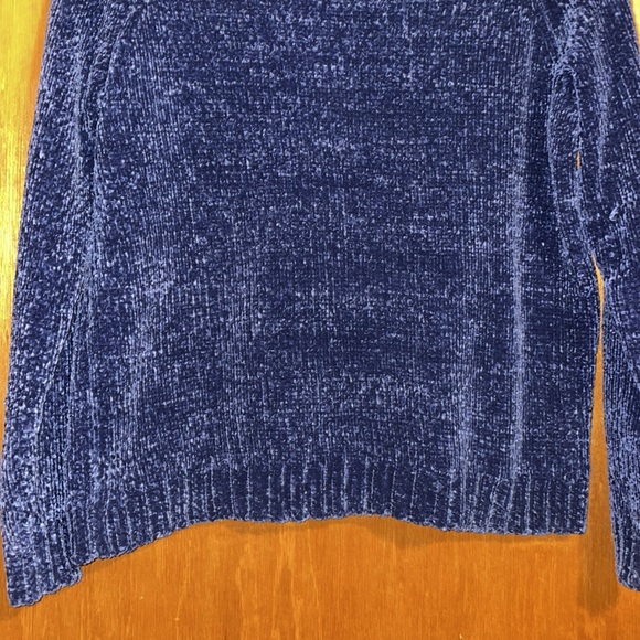 •STUDIO II•NWOT BLUE CHENILLE SCOOPNECK KNIT RIBBED SWEATER SIZE MEDIUM - Picture 7 of 9